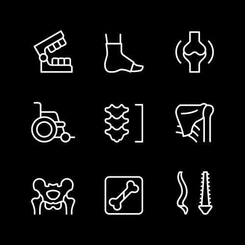 set line icons orthopedics vector image