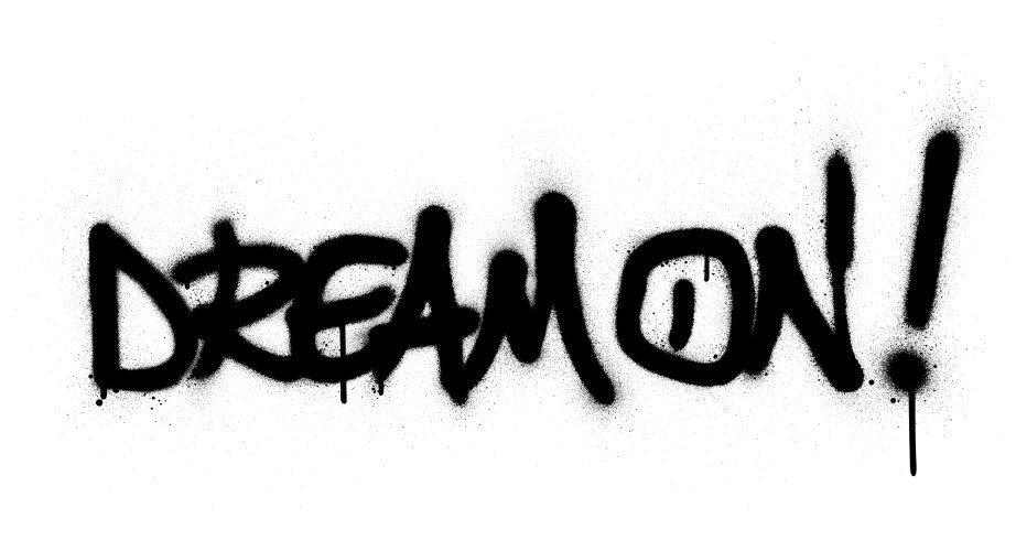 Black Text Spray Graffiti Art Vector Image