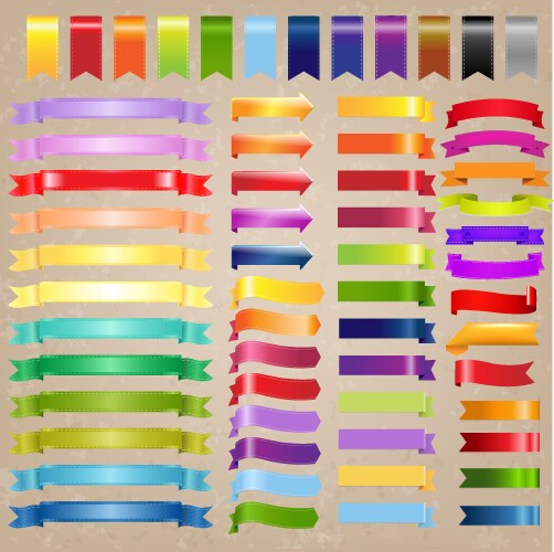 Big blue ribbons set Royalty Free Vector Image