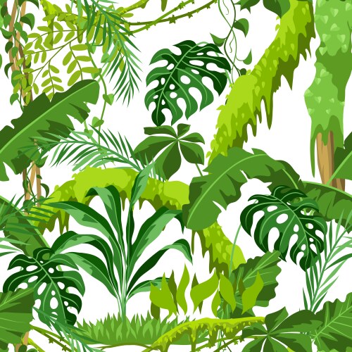 Jungle Leaf Pattern - Tropical Foliage Vector Image