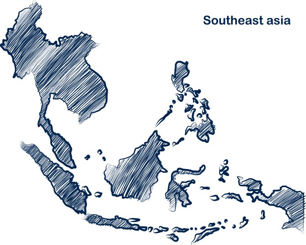 asean map vector image