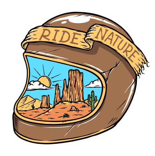 Desert motorbike helmet Vector Image