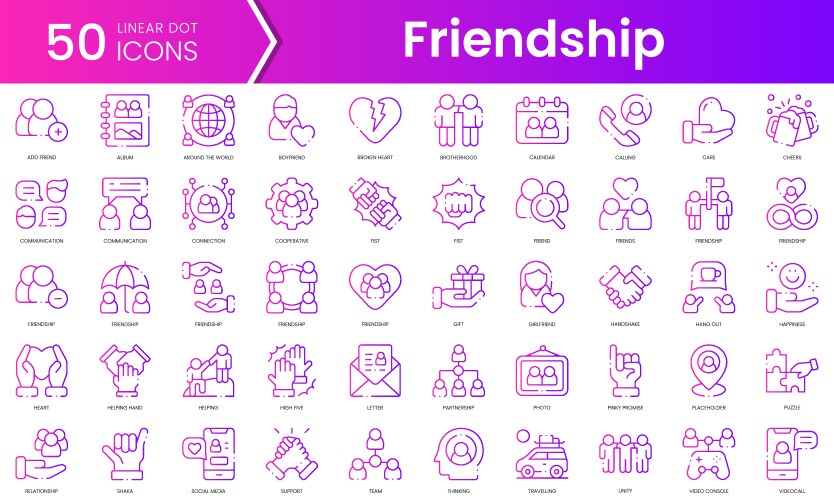 Set of support icons gradient style icon bundle Vector Image