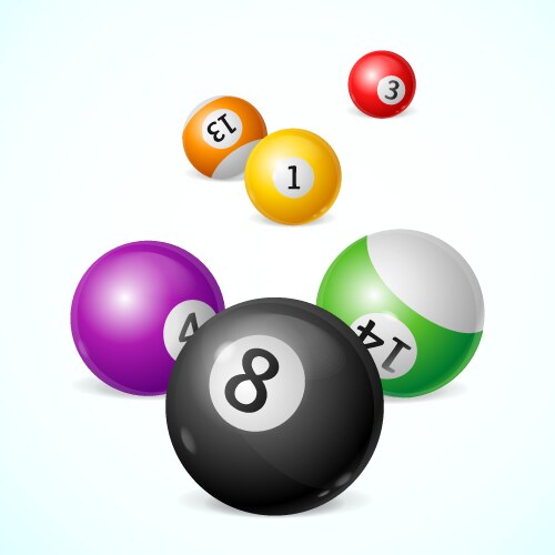 Billiard 9 ball swoosh set 4 Royalty Free Vector Image
