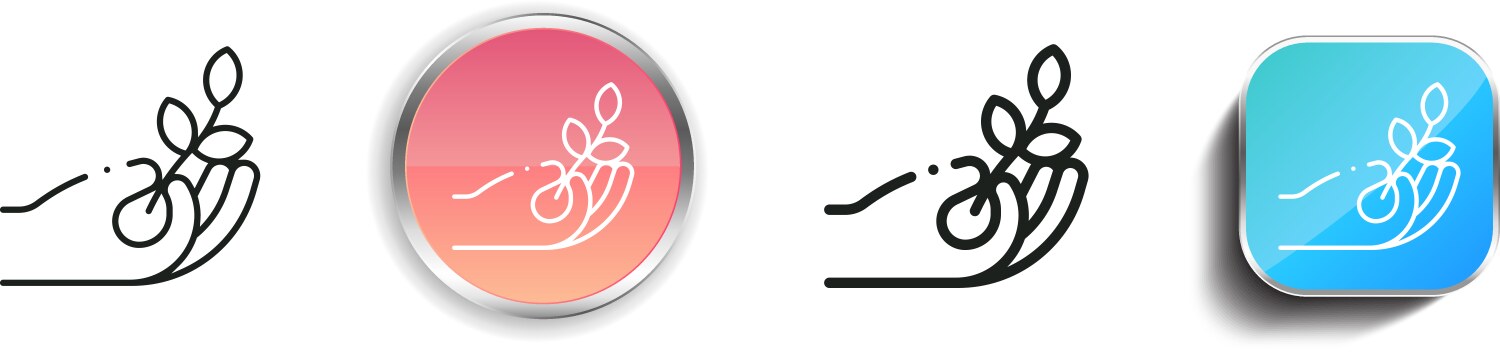 Branch icon thin linear regular and button style vektorbild
