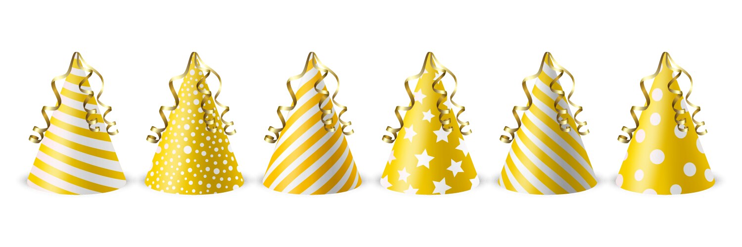 3d realistic yellow and white birthday vector image