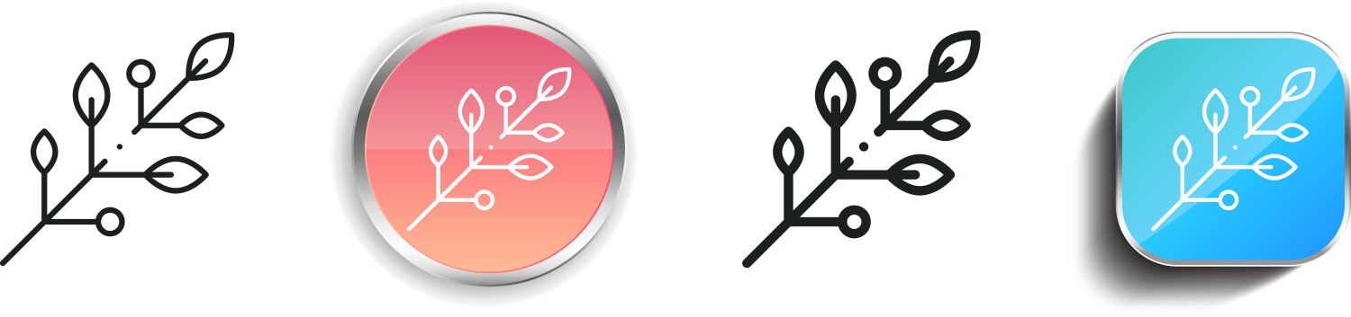 Branch icon thin linear regular and button style vektorbild