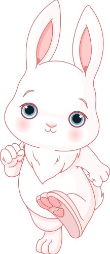 Cute rabbits on the swing Royalty Free Vector Image