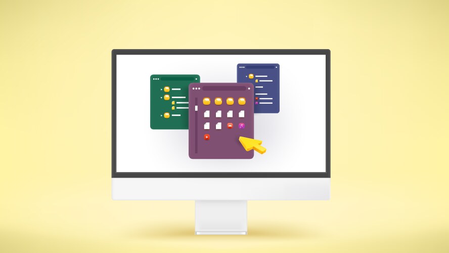 Modern computer with operating system user vector image