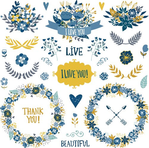 Wedding vintage invitation collection Royalty Free Vector