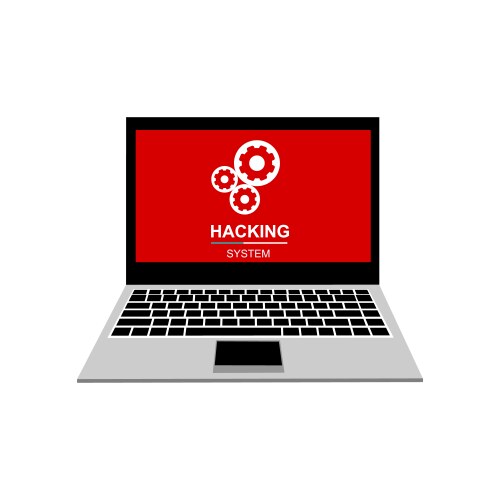 laptop computer malware spam data insecure vector image