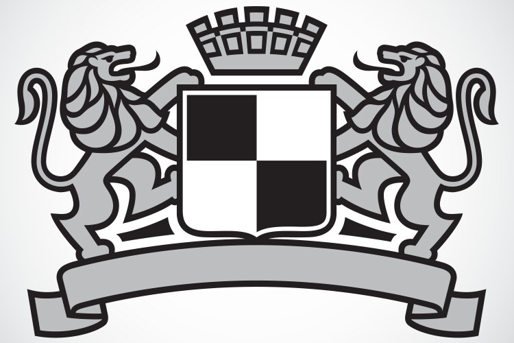 Heraldic Lions and Shield Vector Image