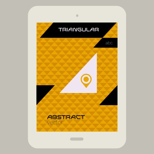 Abstract ui template with tablet pc on triangular vector image