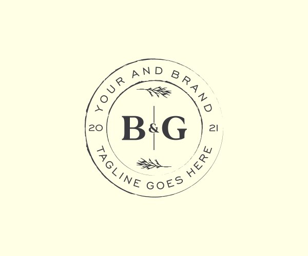 Initial bg letters hand drawn feminine and floral – Royalty-Free Vector ...