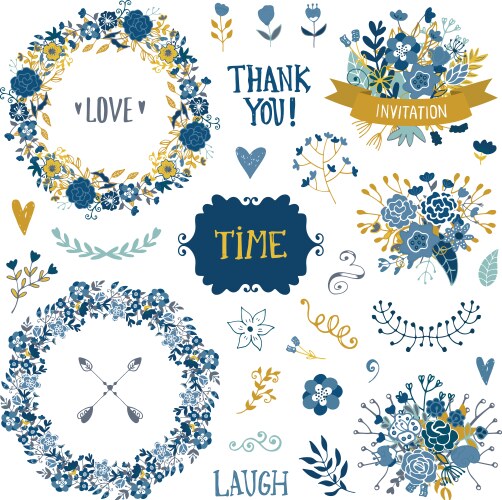 Wedding vintage invitation collection Royalty Free Vector