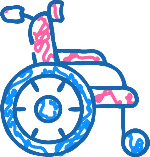 Wheelchair for patient icon doodle Vector Image