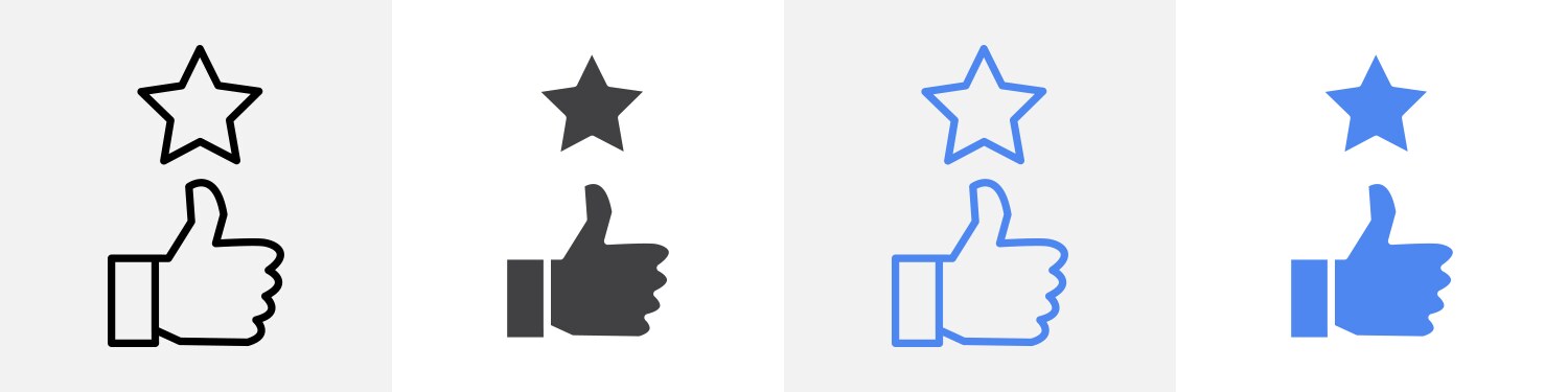 1 star rating icon set use for web ui or app vector image