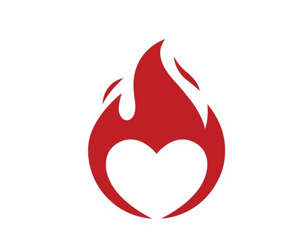 Flame Heart Love Icon Vector Image