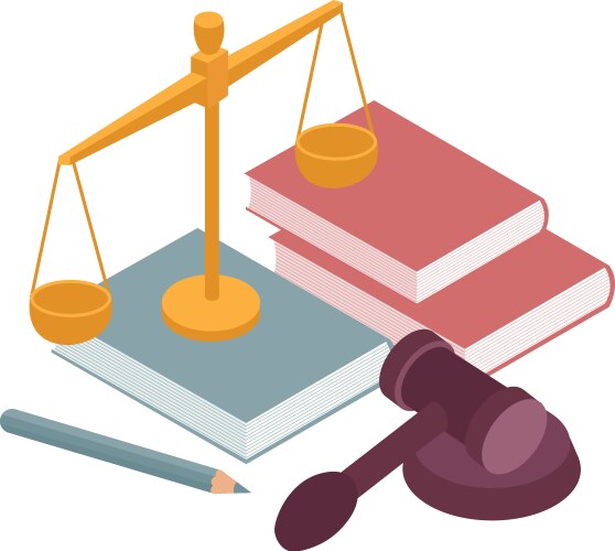 Justice isometric concept vector image