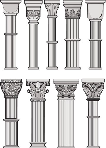 Stylized greek columns Royalty Free Vector Image