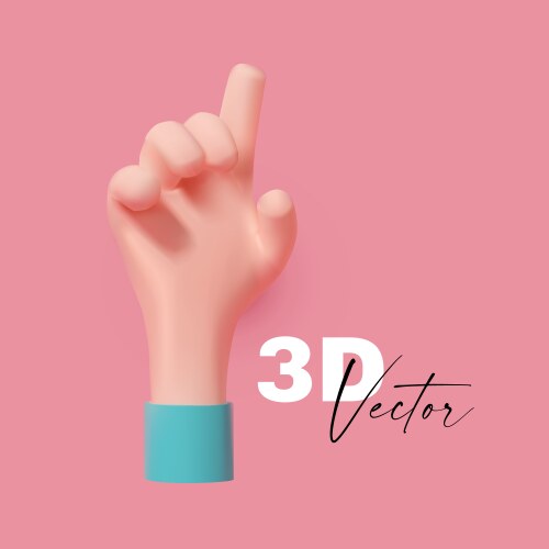 3d touching hand gesture realistic render vector image