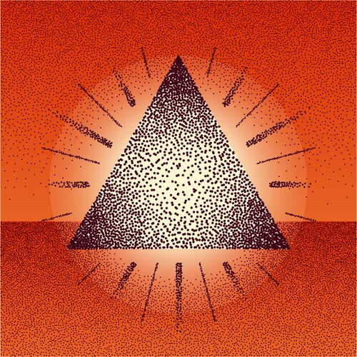 Dotwork raster triangle with rays Vector Image