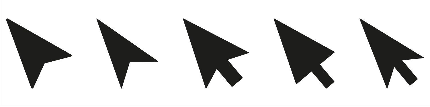Computer mouse click pointer cursor arrow flat vector image