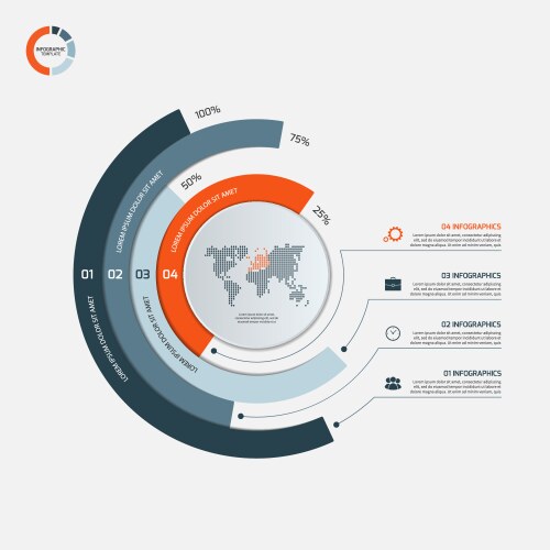 Circle chart infographic template with 5 options Vector Image