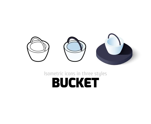 Bucket icon in different style vector image