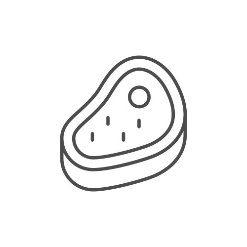Fish steak line outline icon Royalty Free Vector Image