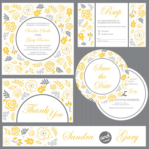 Scrapbook design elements - vintage wedding set Vector Image