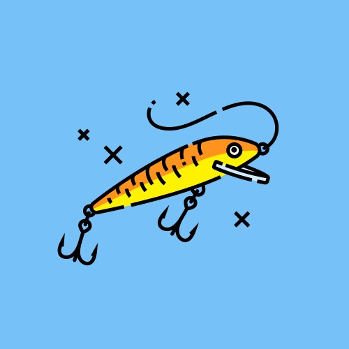 Fishing Lure Icon - Orange Fish Vector Image