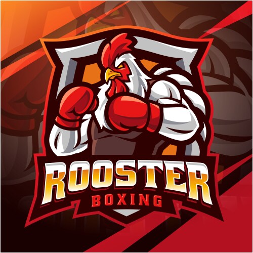 Rooster Boxing Mascot Logo Vector Image