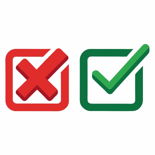 Correct and incorrect icon Vector Images & Graphics for Commercial Use ...