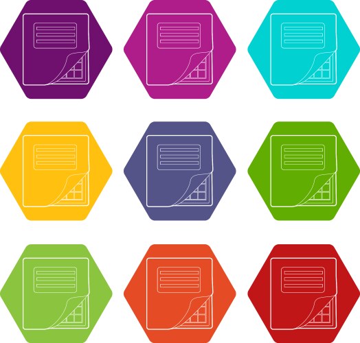 Folder with table excel icons set 9 vektorbild