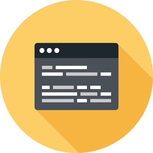 Program coding flat web icon concept vector image