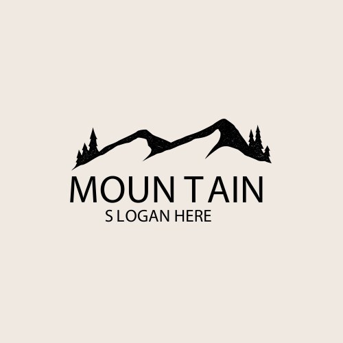 Vintage Mountain Logo Template Vector Image