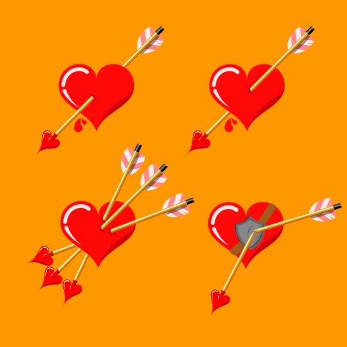 love arrow pierced heart vector image