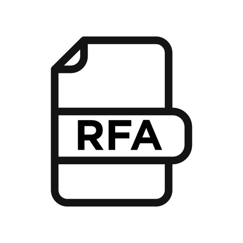 Rfa file icon mark in filled style vector image