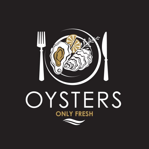 oyster shell label vector image