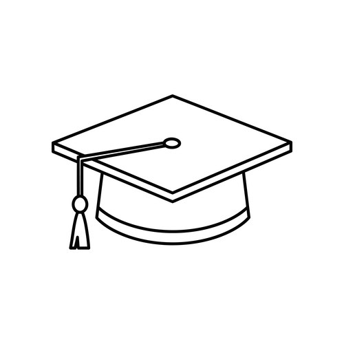 A graduation cap with tassel hanging on one side Vector Image