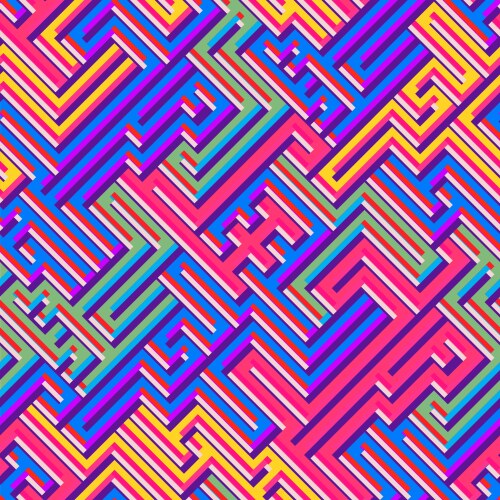 Red industrial maze seamless pattern with grunge Vector Image