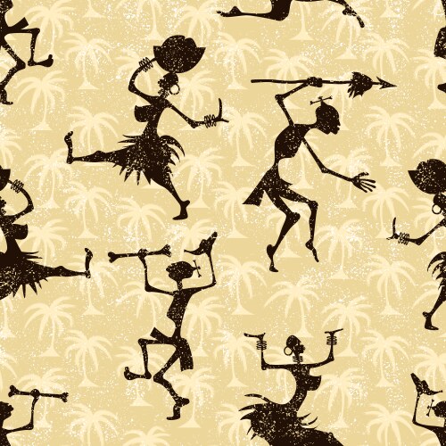 seamless pattern with dancing people vector image