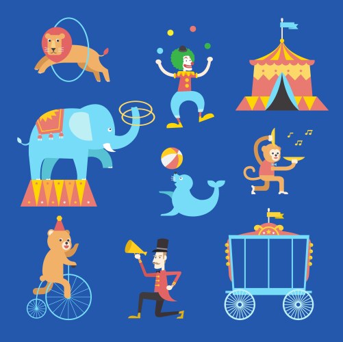 Circus icons set Royalty Free Vector Image - VectorStock