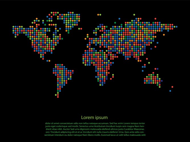Abstract world map dots dotted Royalty Free Vector Image