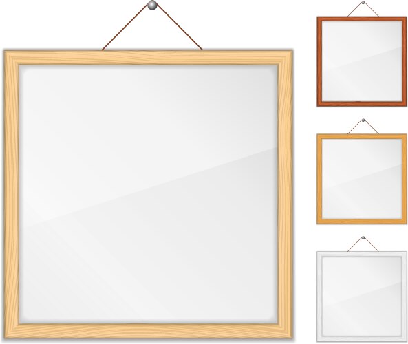 Empty wooden frame Royalty Free Vector Image - VectorStock