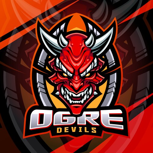 Ogre devils head mascot logo design Vector Image