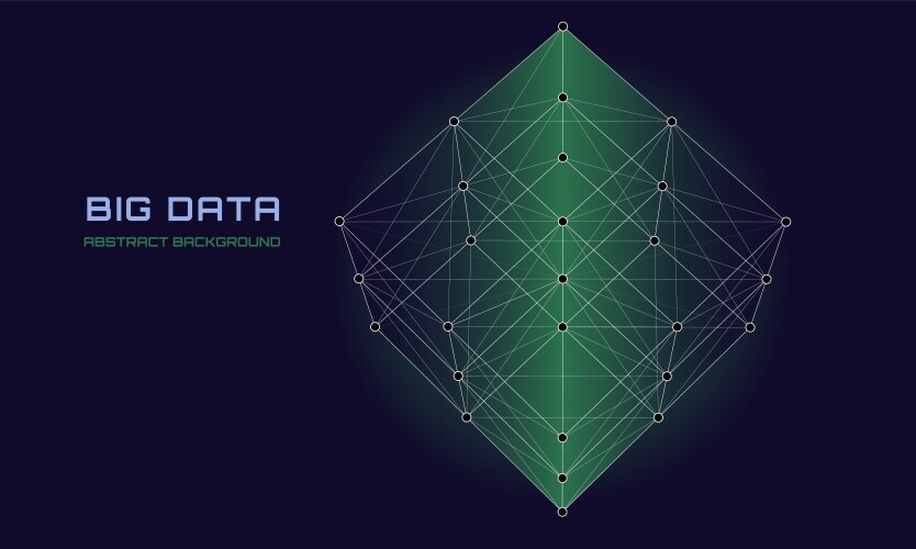 Abstract 3d grid cube from dots and lines vector image