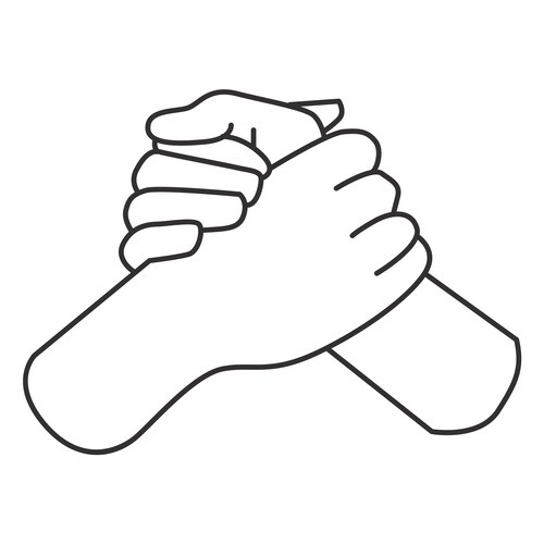 Hand shake line art high quality Vector Image