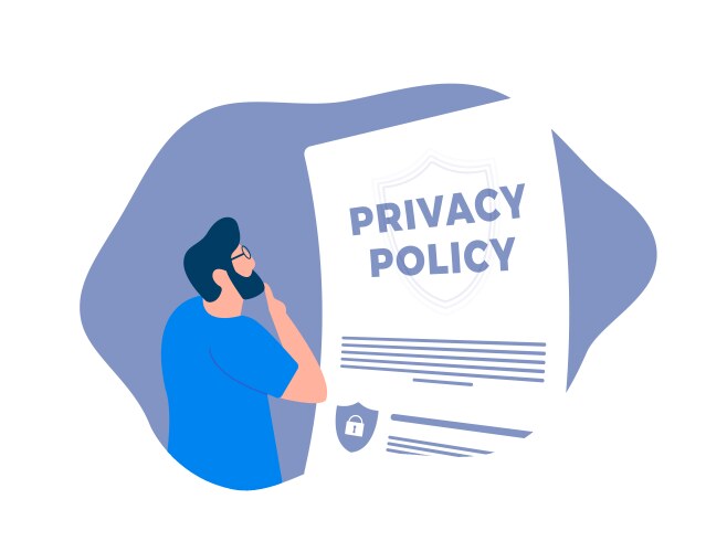 privacy policy concept safeguard confidential vector image